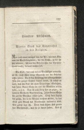 Fünfter Abschnitt. Vierter Grad des Unterrichts in der Religion.