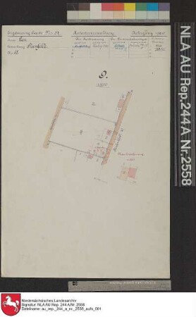 Ergänzungskarte Nr. 57 der Katasterverwaltung, Jahrgang 1915, Kreis Leer, Gemarkung Steenfelde Nr. 68 (Lageveränderungen und Formveränderungen)