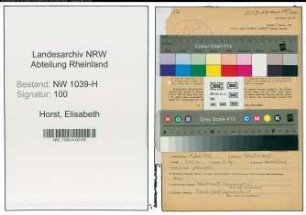 Entnazifizierung Elisabeth Horst , geb. 19.07.1912 (Postangestellte)