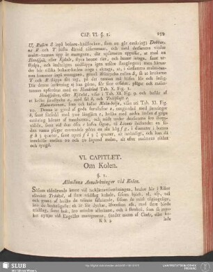 VI. Capitlet. Om Kolen