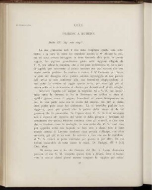 CCCI. Peiresc à Rubens. Paris, 15 décembre 1622