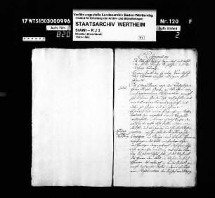 Schrift des Abts Clemens Leusser zur Reformation in Bronnbach (Exzerpt)