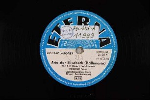Arie der Elisabeth (Hallenarie) : aus der Oper "Tannhäuser" / Richard Wagner