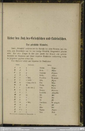 Ueber den Satz des Griechischen und Lateinischen