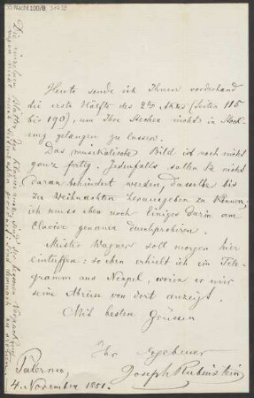 Brief an B. Schott's Söhne : 04.11.1881