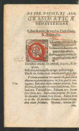 Liber sextus, de verbis Defectivis, & Anomalis.