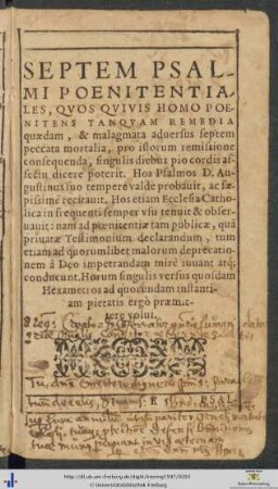 Septem Psalmi Poenitentiales