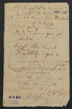 Konzertprogramme 1823-1826