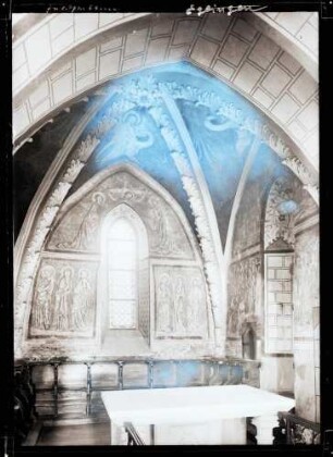 Kirche; Wandgemälde Anfang des 14. Jahrhunderts im Chor, vor der Restaurierung