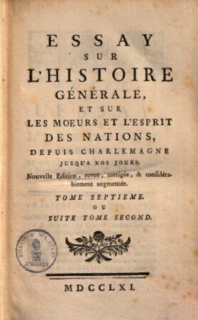 Collection complette des oeuvres de Mr. de Voltaire. 17
