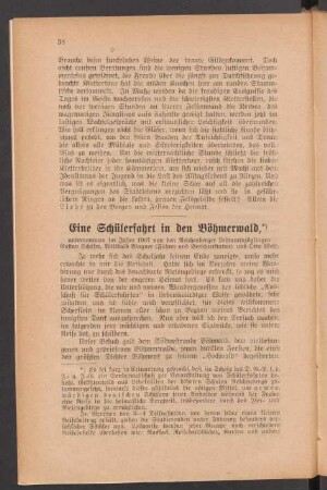 Eine Schülerfahrt in den Böhmerwald
