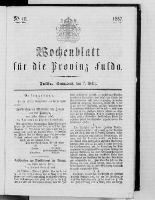 Nr. 10, Ausgabe vom 7. März 1857