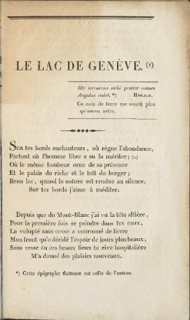 Le Lac De Genève.