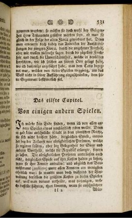 Das eilfte Capitel. Von einigen andern Spielen.