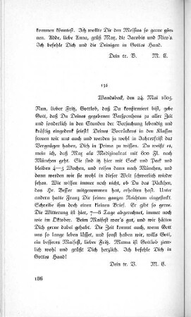 136 Wandsbeck, den 24. Mai 1805.