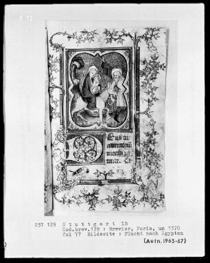 Lateinisches Stundenbuch — Bildseite mit Textanfang, Folio 77recto
