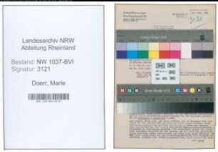 Entnazifizierung Marie Doerr , geb. 14.01.1909 ()