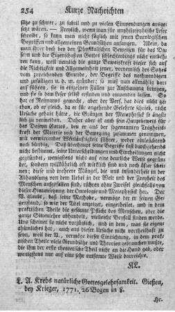 Natürliche Gottesgelehrsamkeit.