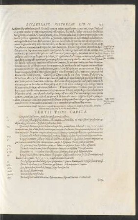 Tertii Tomi Capita.