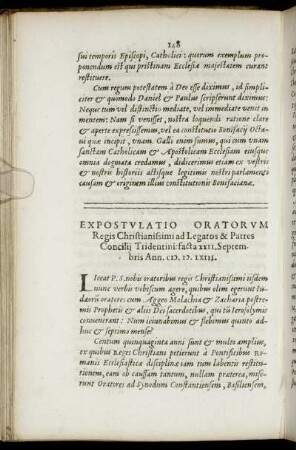Expostulatio Oratorum Regis Christianissimi ad Legatos & Patres Concilii Tridentini ...