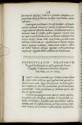Expostulatio Oratorum Regis Christianissimi ad Legatos & Patres Concilii Tridentini ...