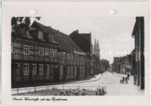 Stendal, Weberstraße und Dom St. Nikolaus