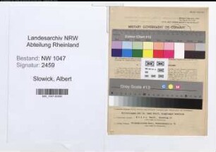 Entnazifizierung Albert Slowick , geb. 19.12.1899 (Angestellter)
