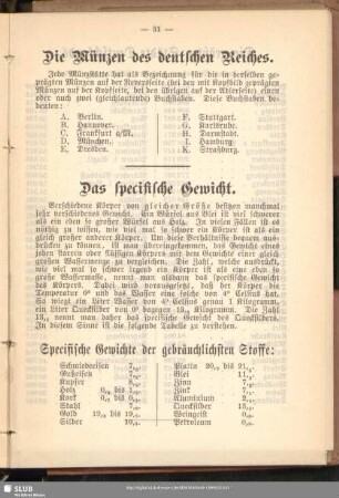 Das specifische Gewicht