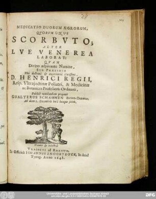 Medicatio Duorum Ægrorum, Qvorvm Unus Scorbvto; Alter Lve Venerea Laborat
