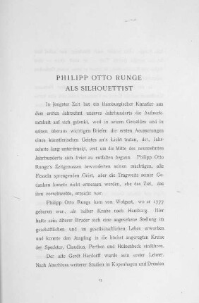 Philipp Otto Runge als Silhouettist