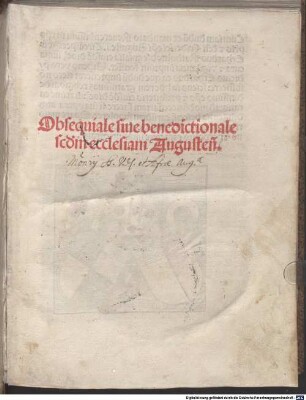 Obsequiale Augustense : Im Auftrag von Friedrich II., Graf von Zollern, Bischof von Augsburg