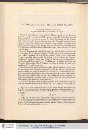 VII. Hegels Ästhetik als theologischer Traktat
