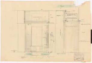 Schauspielhaus, Bochum: Zuschauerhaus Innen: Belüftung in der Garderobe, Ansicht, Grundriss 1:10