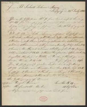 Brief an B. Schott's Söhne : 25.07.1840