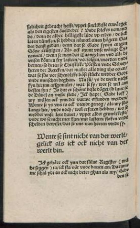 Wente se sint nicht van der werlt ...