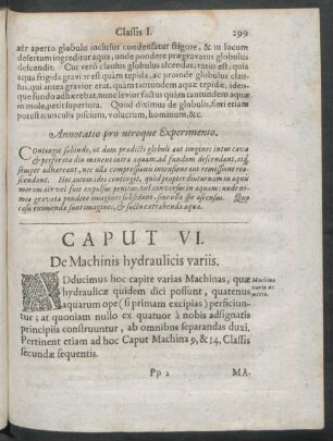 Caput VI. De Machinis hydraulicis variis.