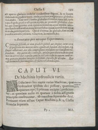 Caput VI. De Machinis hydraulicis variis.