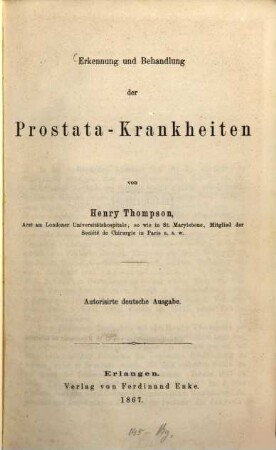 Erkennung und Behandlung der Prostata-Krankheiten