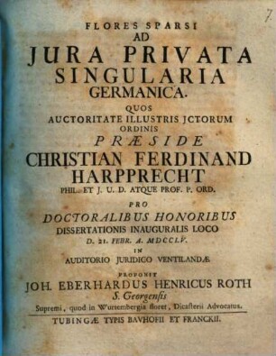 Flores sparsi ad jura privata singularia Germanica