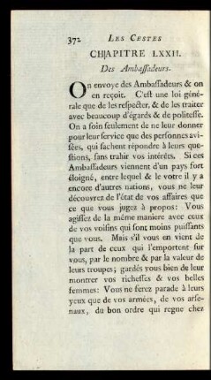 Chapitre LXXII. Des Ambassadeurs