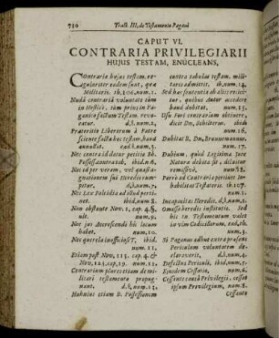 Caput VI. Contraria Privilegiarii Hujus Testam, Enucleans.