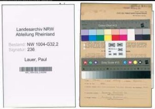 Entnazifizierung Paul Lauer , geb. 08.02.1912 (Steuerinspektor)