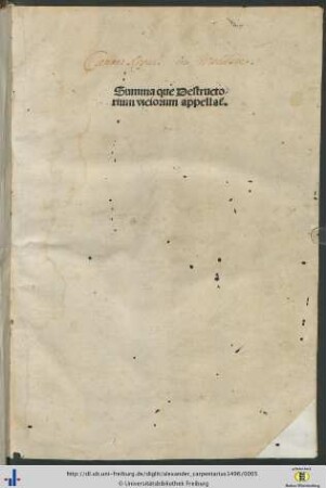 Summa que Destructorium viciorum appellat[ur]