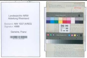 Entnazifizierung Franz Gerwins , geb. 04.09.1879 (Landesinspektor)