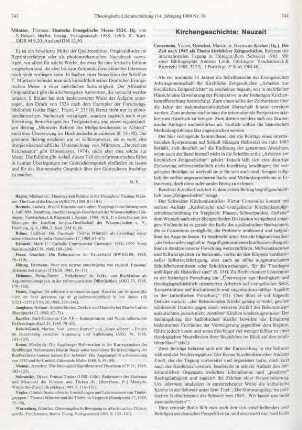 744-745 [Rezension] Die Zeit nach 1945 als Thema kirchlicher Zeitgeschichte