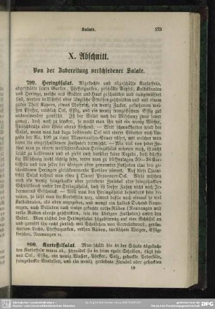 X. Abschnitt. Von der Zubereitung verschiedener Salate