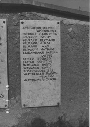 Grabstein 481 (Index: 99786494) Besonderheit: kulturhistorisch wertvoll / hist.-wiss. Gründe (Gedenktafel Schoah-Opfer): Gedenkstein 481 (Detailaufnahme 4)
