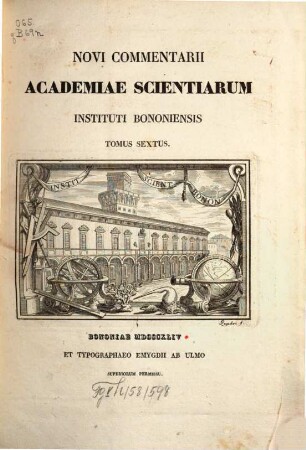 Novi commentarii Academiae Scientiarum Instituti Bononiensis. 6. 1844
