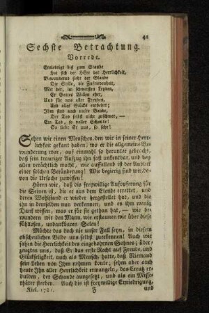 Sechste Betrachtung.