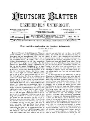 Über zwei Grundgebrechen der heutigen Volksschule : (Schluss)